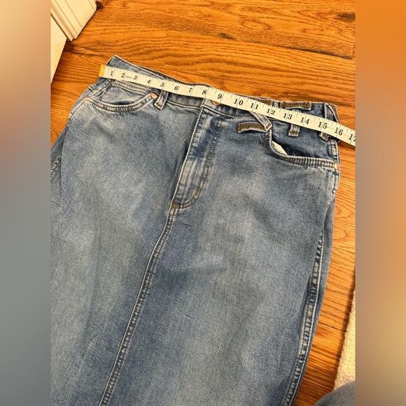 STAUD x Wrangler Denim Knee-Length Pencil Skirt - Size 30 - Picture 8 of 13